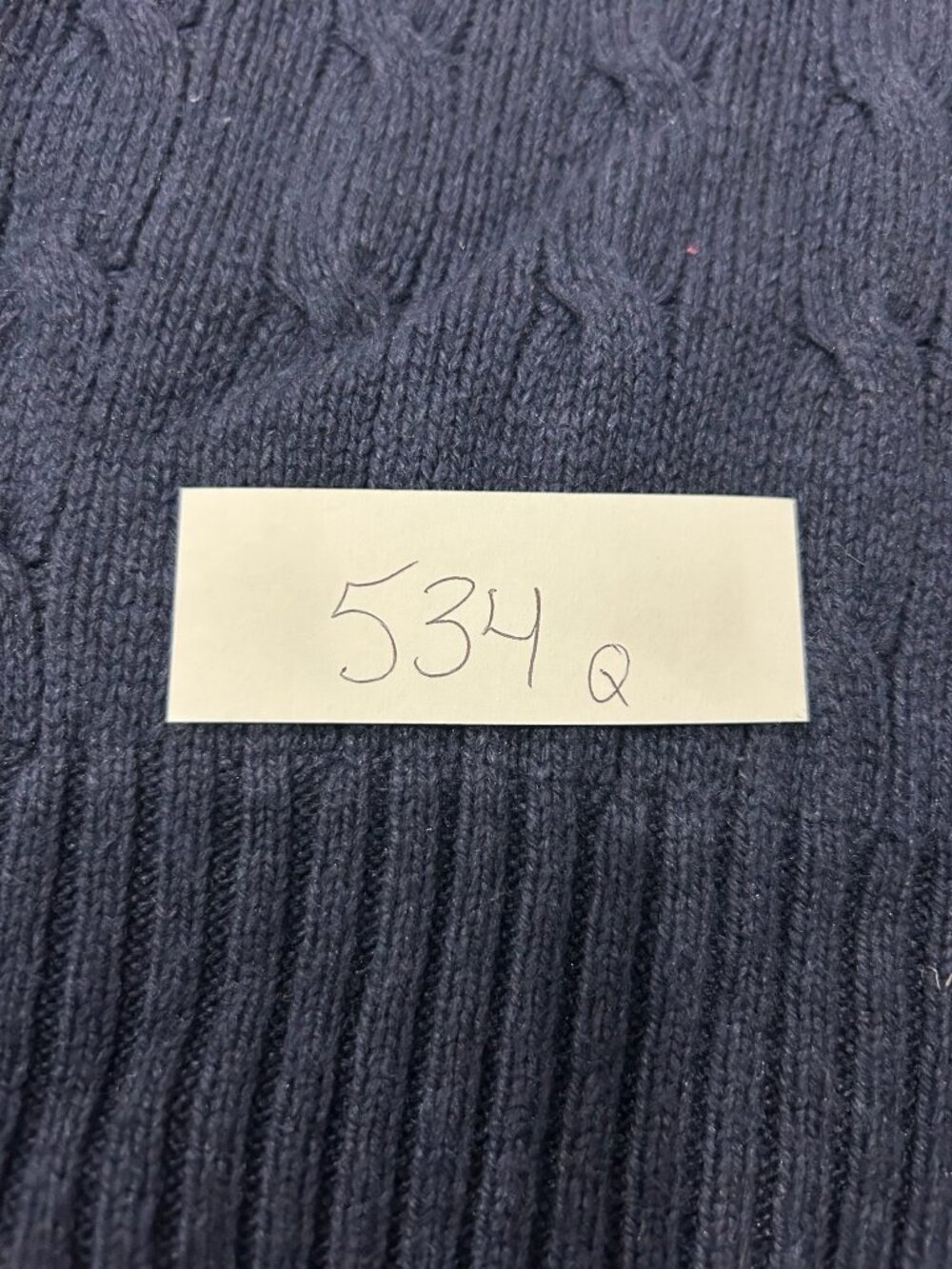 Polo By Ralph Lauren Navy Cable Knit Crewneck Sweater Silk Long Sleeve Sz XL - Picture 8 of 9